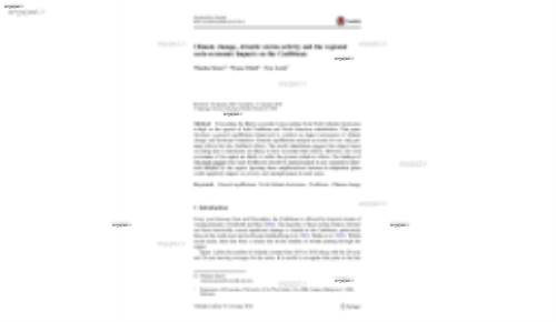 Climate change, Atlantic storm activity and the regional socio-economic impacts on the Caribbean